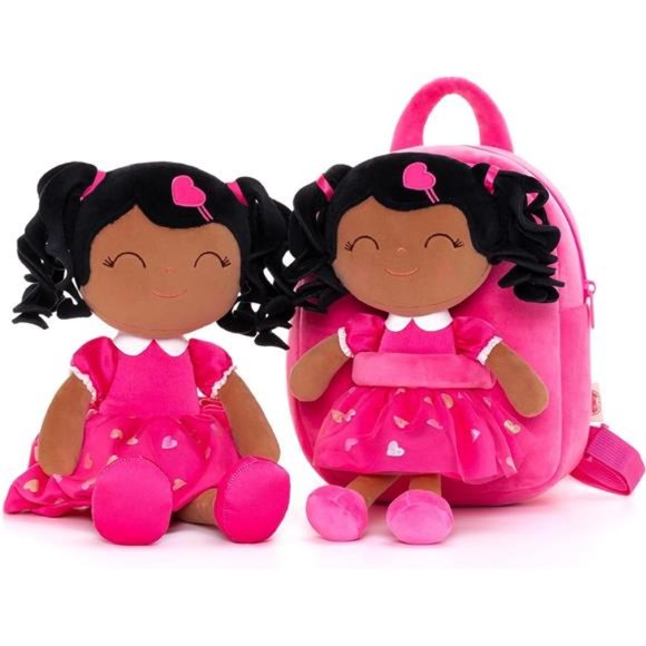 Cute Toddler Backpack ,Baby Girl Bag with Plush Doll - Picture 3 of 4